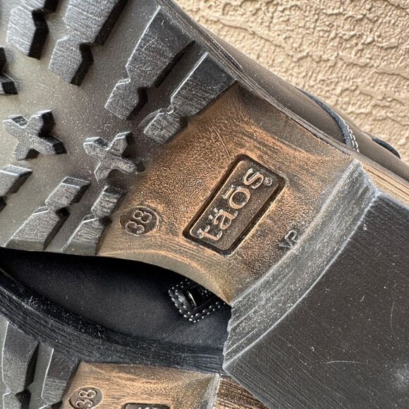 NEW Taos Crave Leather Boots Womens Size 7-7.5 US 38EU Black Moto Combat Prairie - Picture 9 of 15